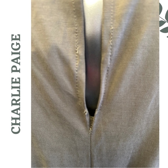 Charlie Paige Sleeveless Jumper Cropped Belt Khaki Green Size XL - Picture 8 of 11